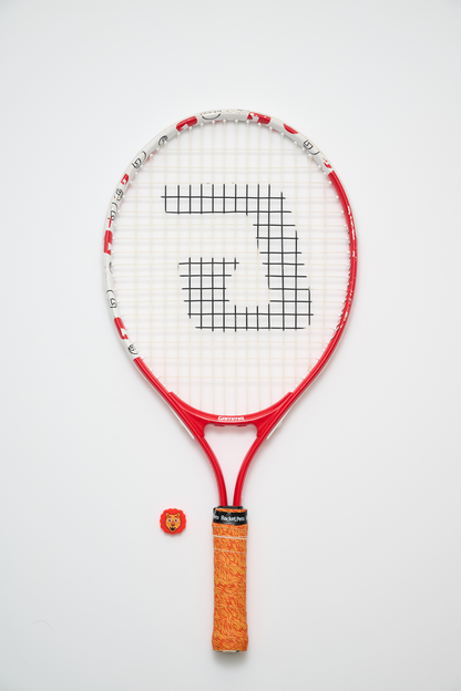 Lion Orange  Tennis Overgrip Tape And Matching Shock Absorbing Dampener