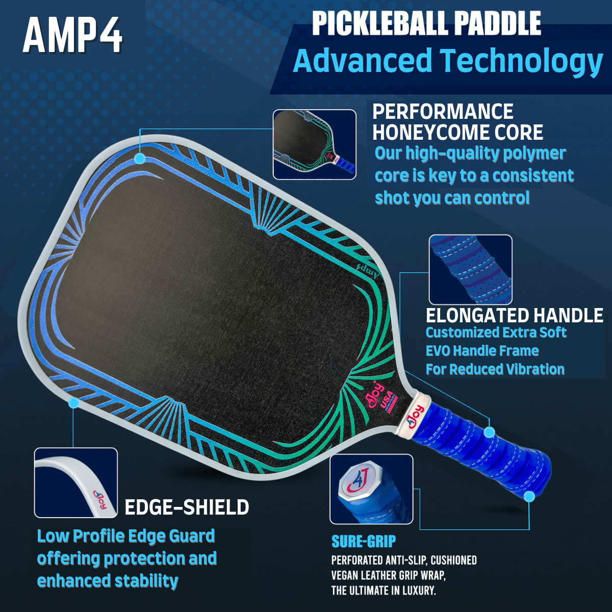 AMP4 Pickleball Paddle - Retro