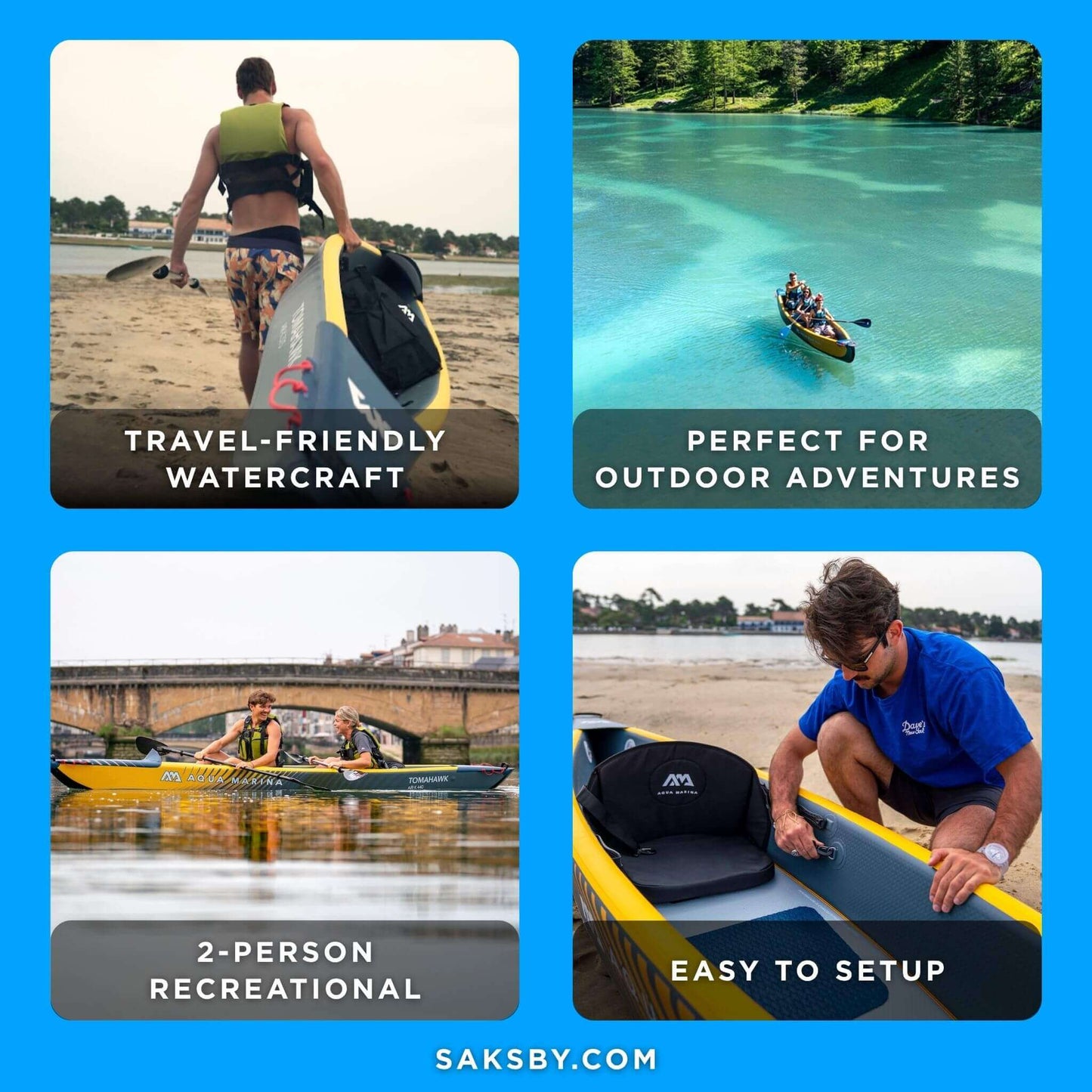 2-Person High-Pressure Speed Inflatable Kayak [Paddle Excluded]