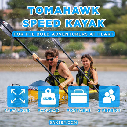2-Person High-Pressure Speed Inflatable Kayak [Paddle Excluded]