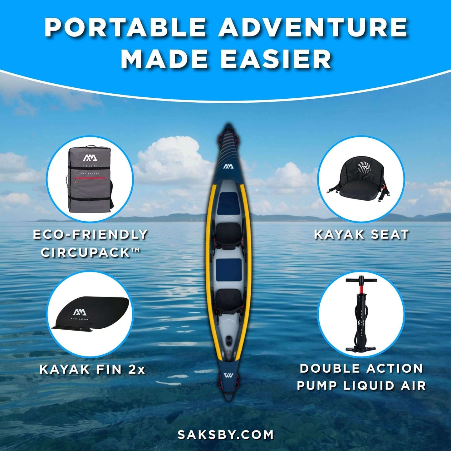 2-Person High-Pressure Speed Inflatable Kayak [Paddle Excluded]