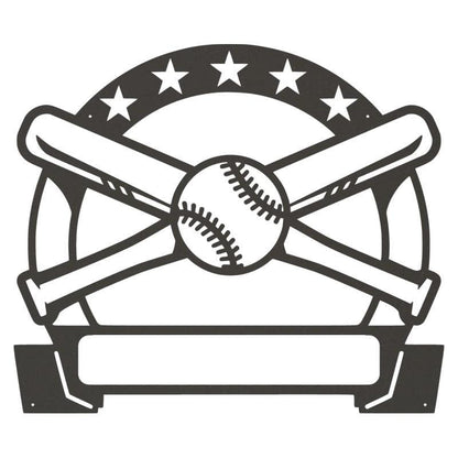 Bat and Baseball Metal Sign