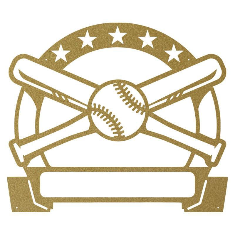 Bat and Baseball Metal Sign