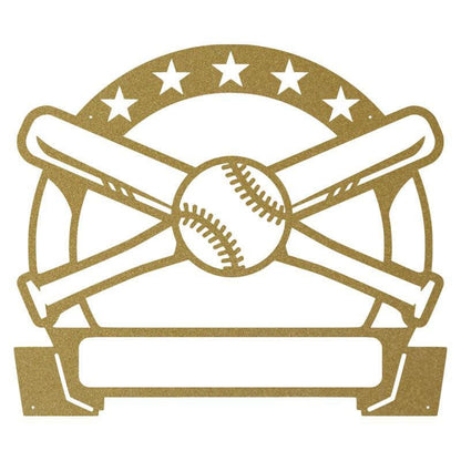Bat and Baseball Metal Sign