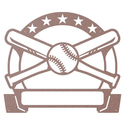 Bat and Baseball Metal Sign