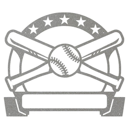 Bat and Baseball Metal Sign