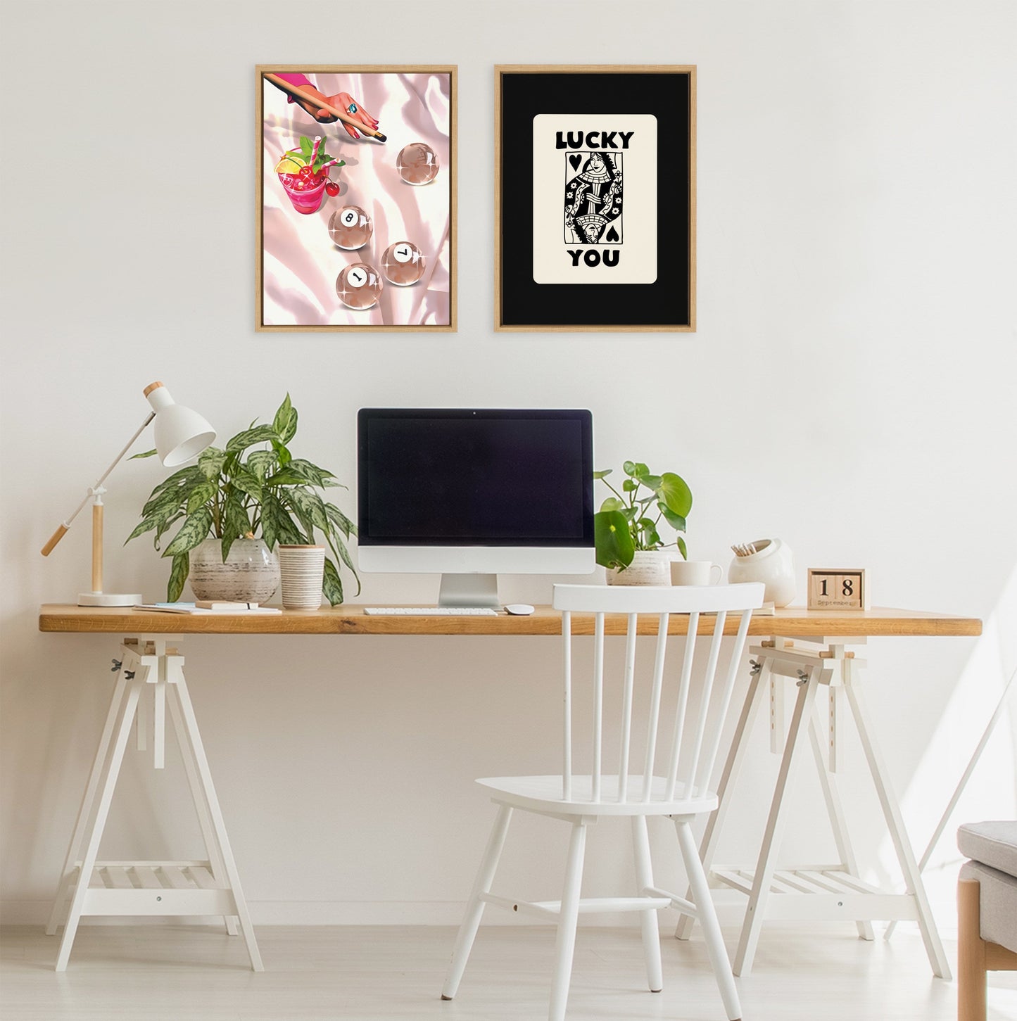 Sylvie Game Night Billiards Framed Canvas