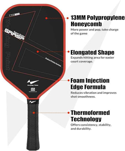 Grasp Power Pickleball Paddle 13mm T700 Carbon Fiber