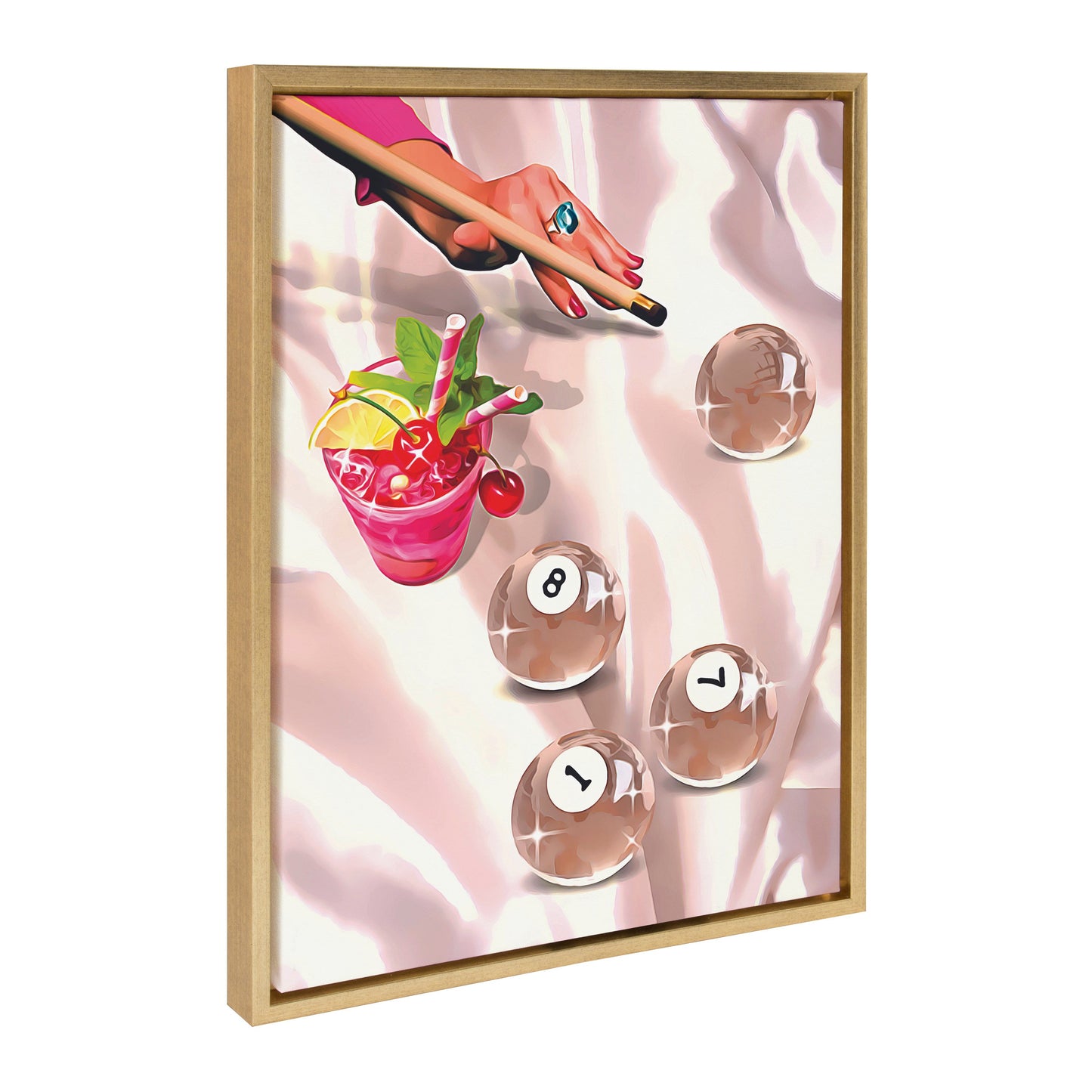 Sylvie Game Night Billiards Framed Canvas