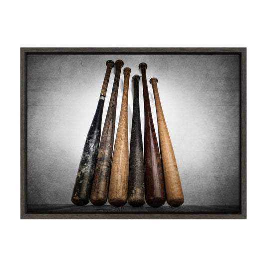 Sylvie Baseball Bats Framed Canvas by Shawn St. Peter