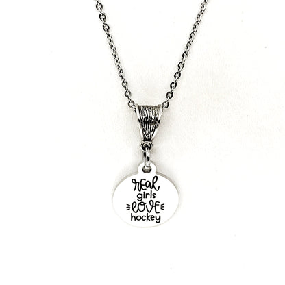 Real Girls Love Hockey Necklace