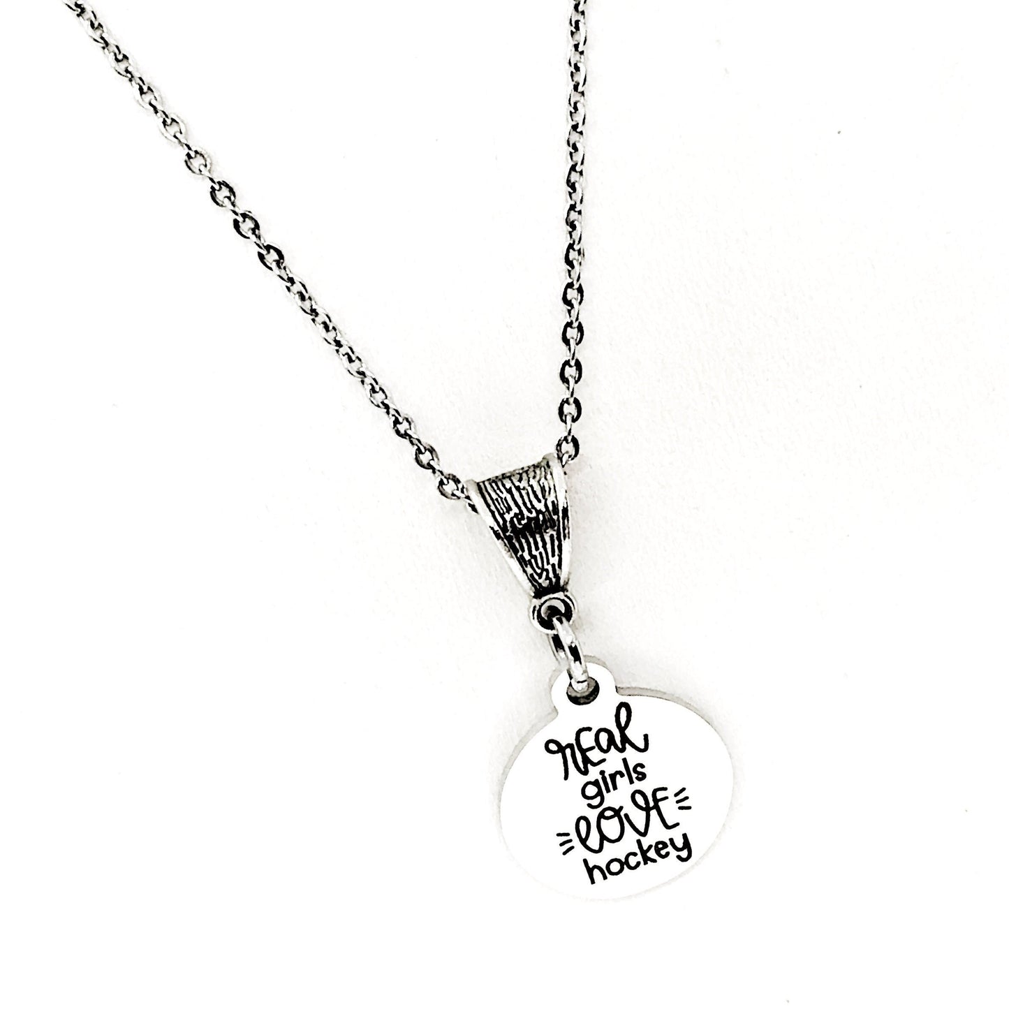 Real Girls Love Hockey Necklace