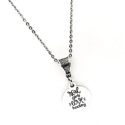 Real Girls Love Hockey Necklace