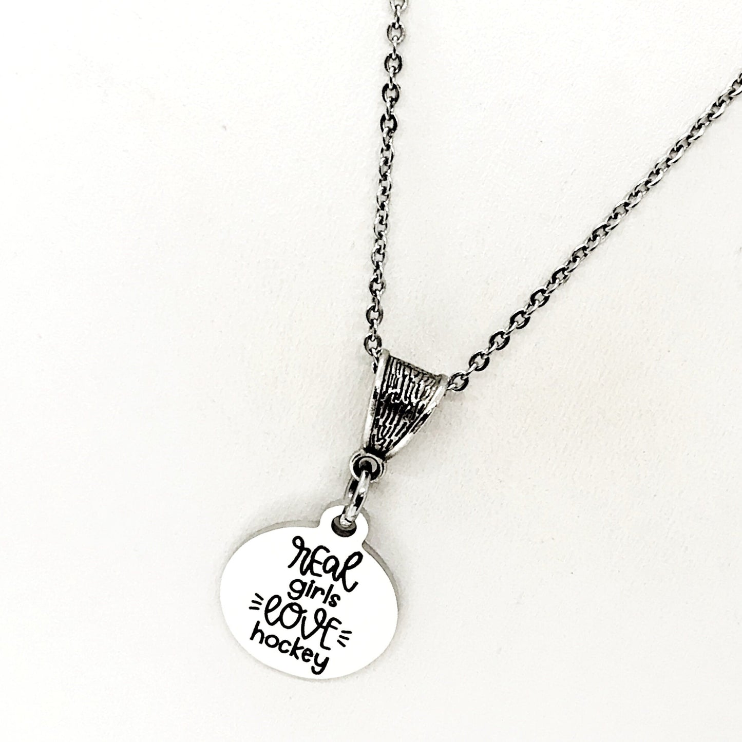 Real Girls Love Hockey Necklace