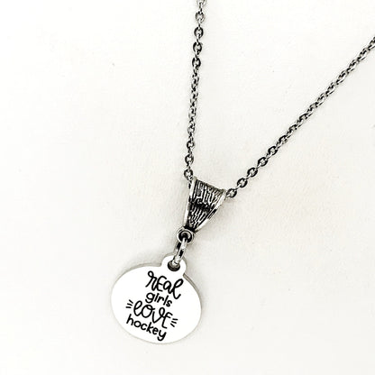 Real Girls Love Hockey Necklace