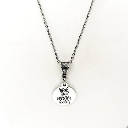 Real Girls Love Hockey Necklace