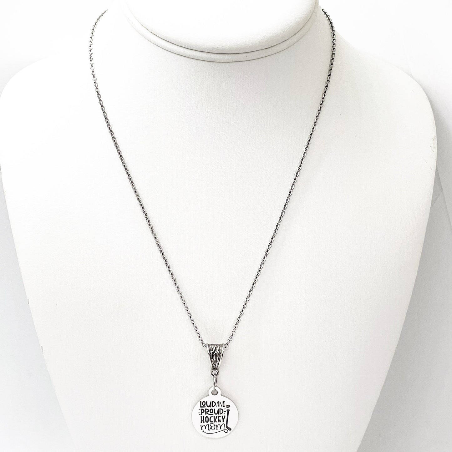 Loud And Proud Hockey Mom Necklace