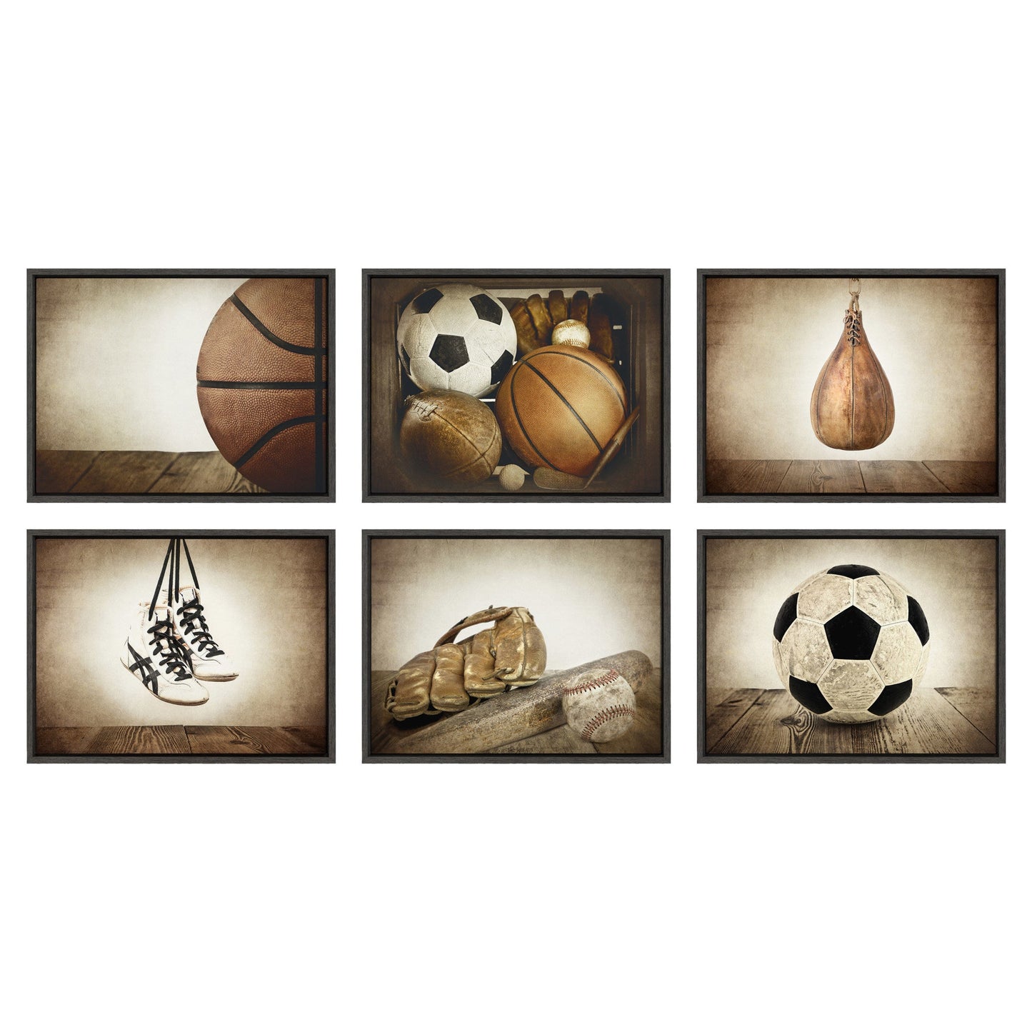 Sylvie Baseball Glove And Bat Framed Canvas by Shawn St. Peter