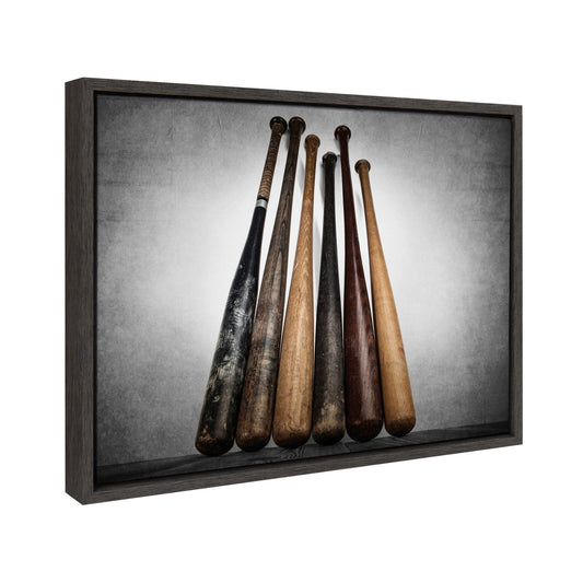 Sylvie Baseball Bats Framed Canvas by Shawn St. Peter