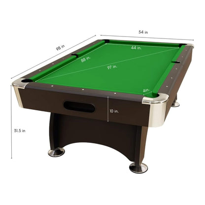 8 FT Modern Green Felt Pool Table