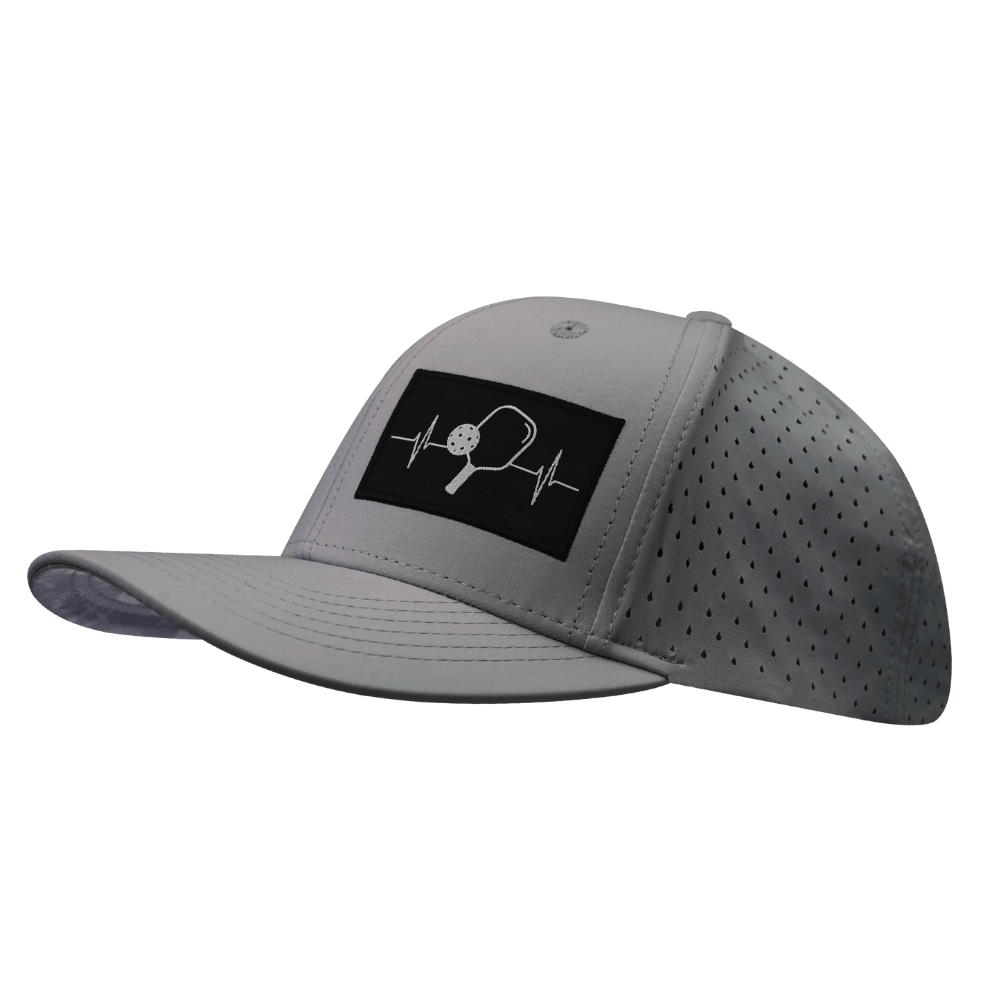 Pickleball Hat - Baseball Hat Fit - Light Gray - Laser Mesh