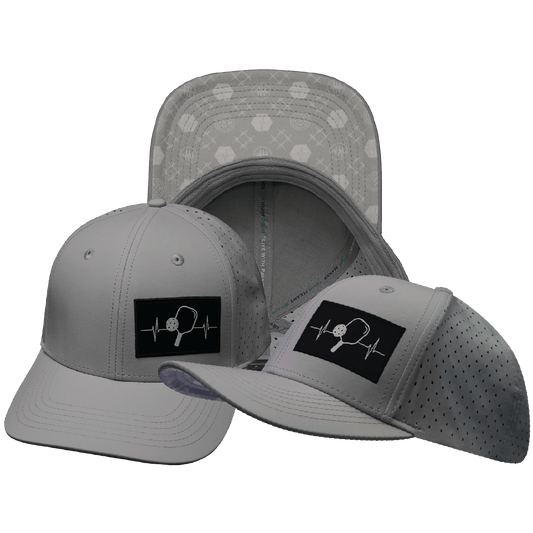 Pickleball Hat - Baseball Hat Fit - Light Gray - Laser Mesh