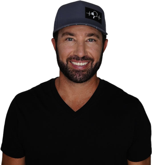 Pickleball Hat - Trucker Hat - Charcoal Gray - Laser Mesh