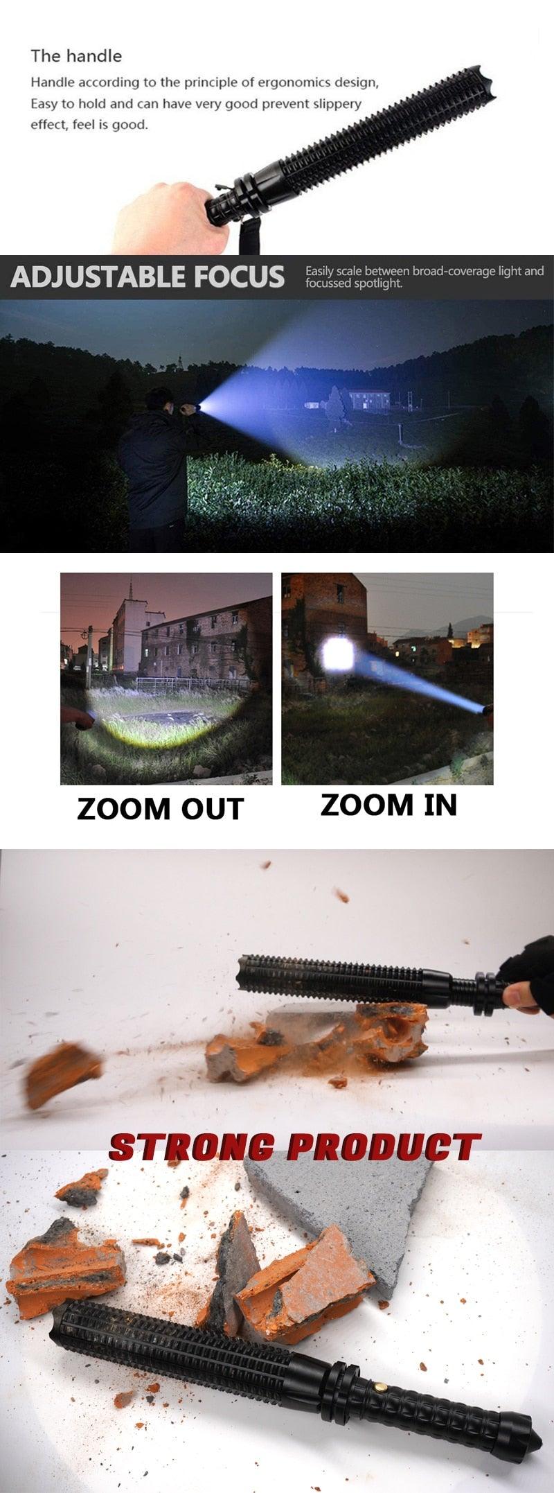 Rechargeable Adjustable LED Handheld Portable Flashlight