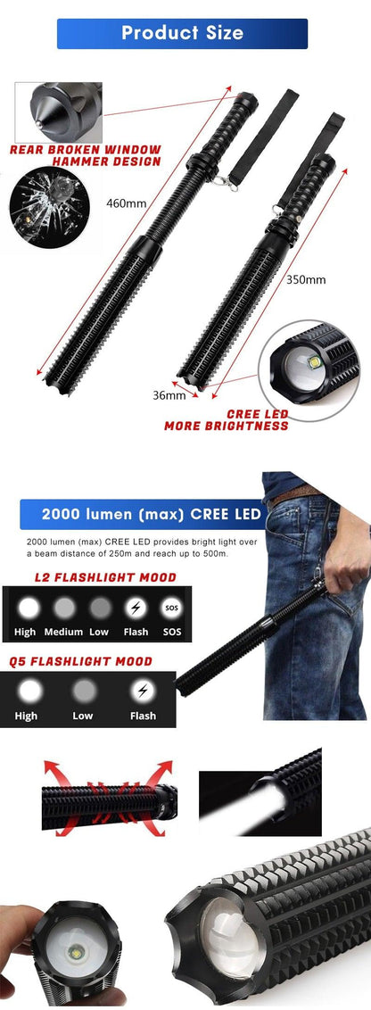 Rechargeable Adjustable LED Handheld Portable Flashlight
