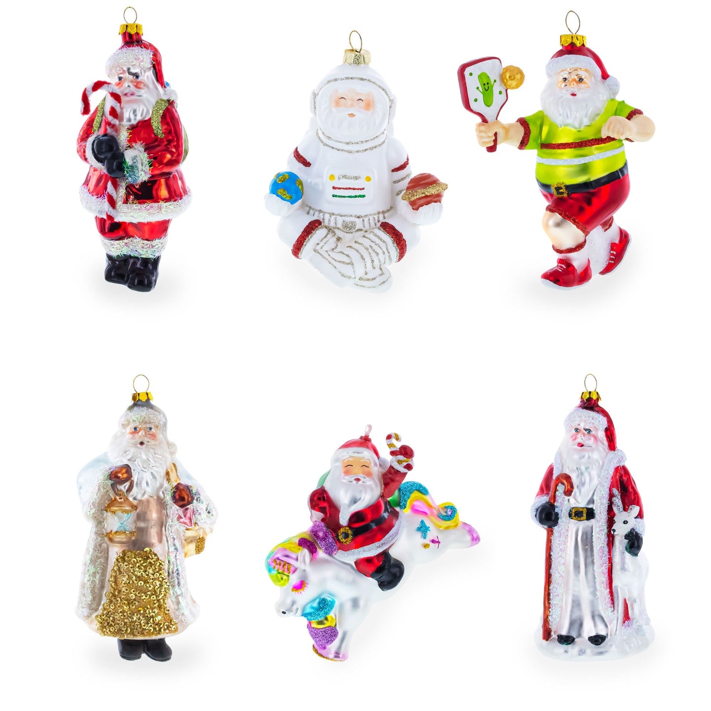Santa in Ice Hockey Gear Christmas Ornament