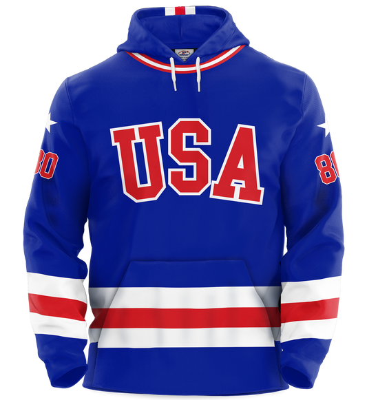 USA Hockey Miracle On Ice 1980 Authentic Royal Blue Adult Hoodie