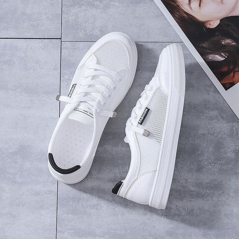 Women's White Casual Teennis/Walking/Gym Fashion Sneakers