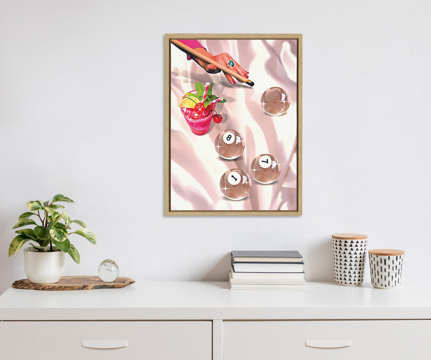 Sylvie Game Night Billiards Framed Canvas
