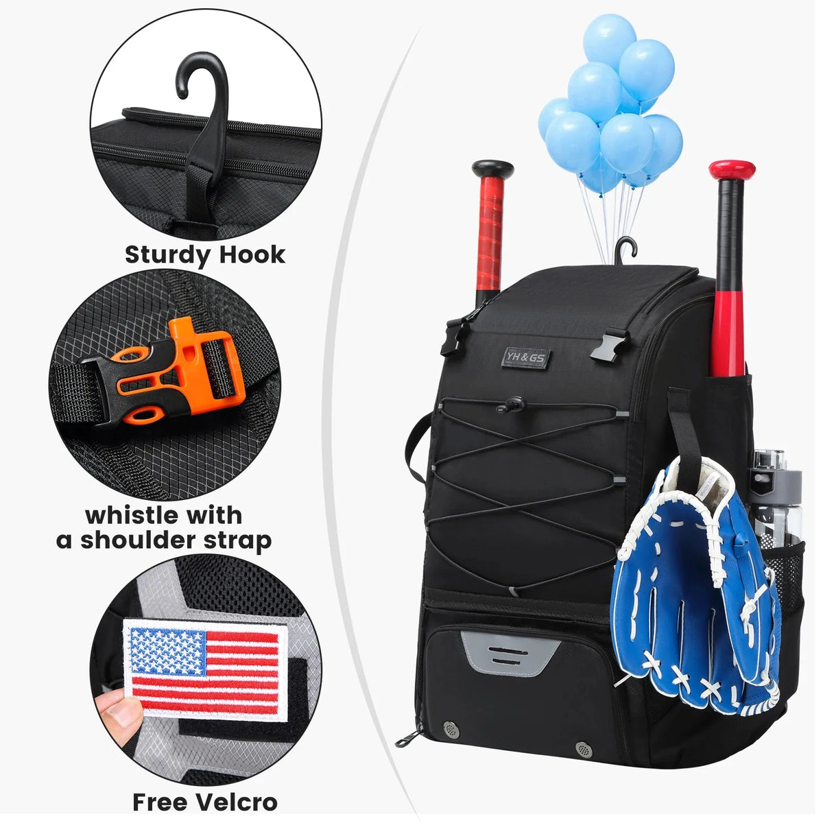 Youth Baseball Backpack - Bat & Shoe Storage
