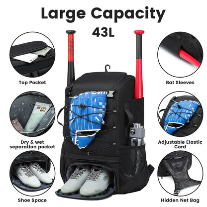 Youth Baseball Backpack - Bat & Shoe Storage