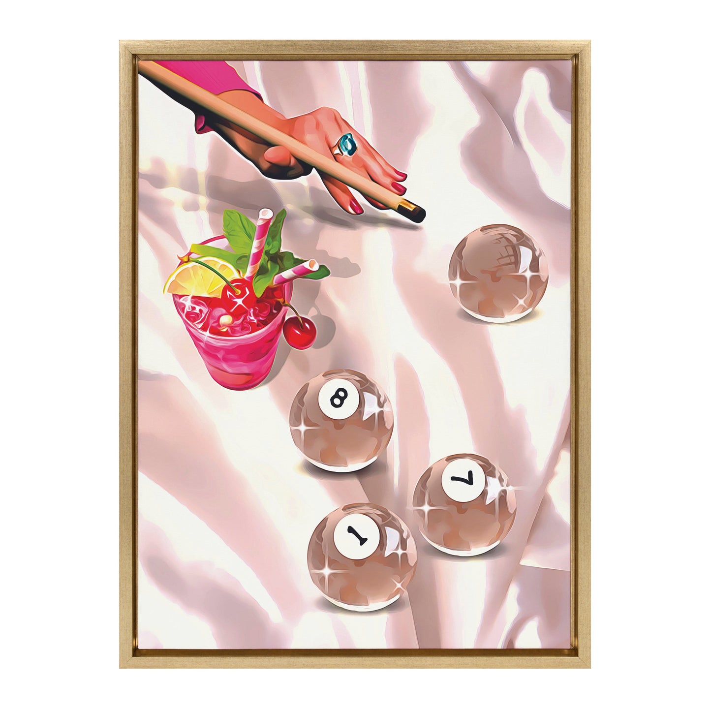 Sylvie Game Night Billiards Framed Canvas
